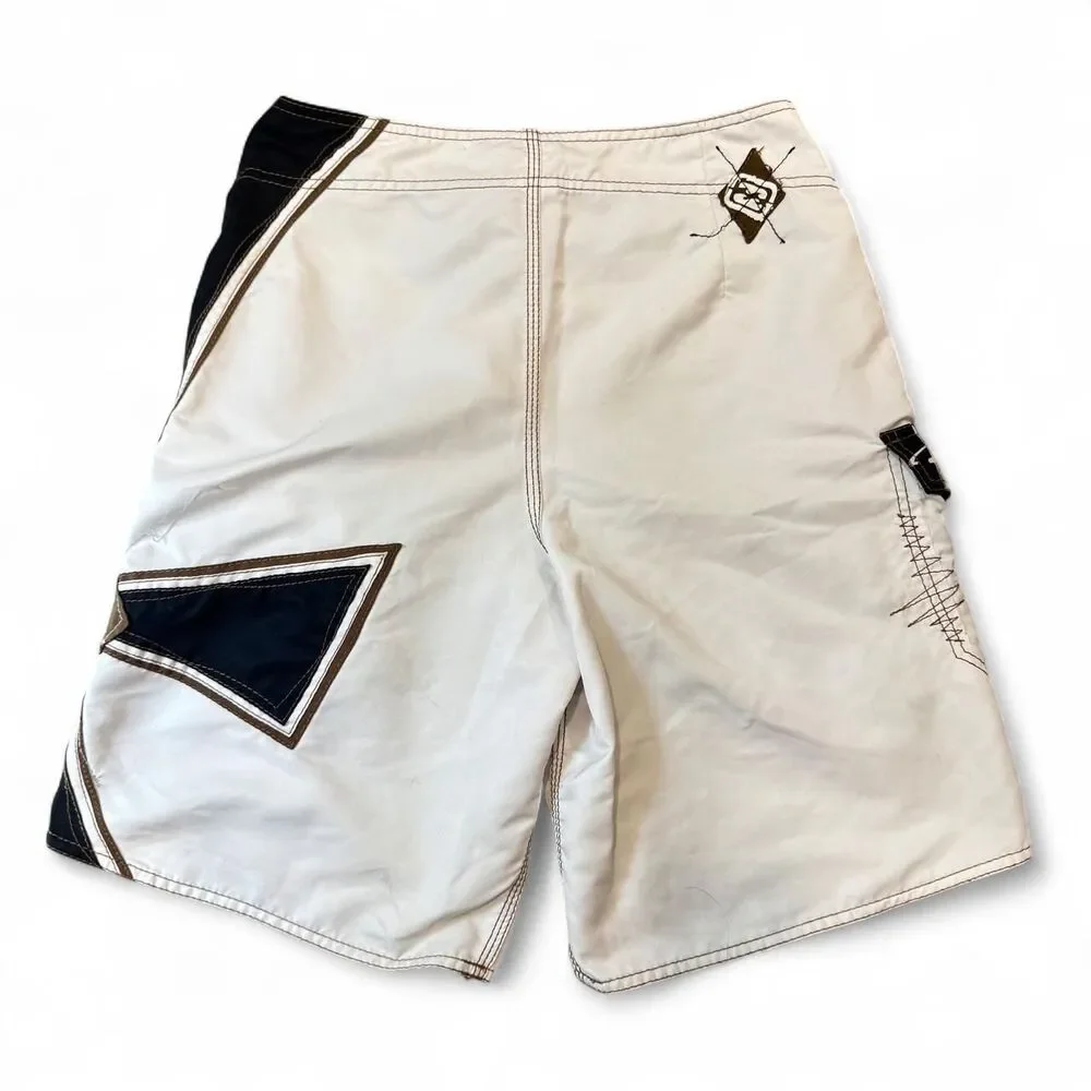 y2k billabong surf cargo board shorts 2000s swim contrast stitching size 30